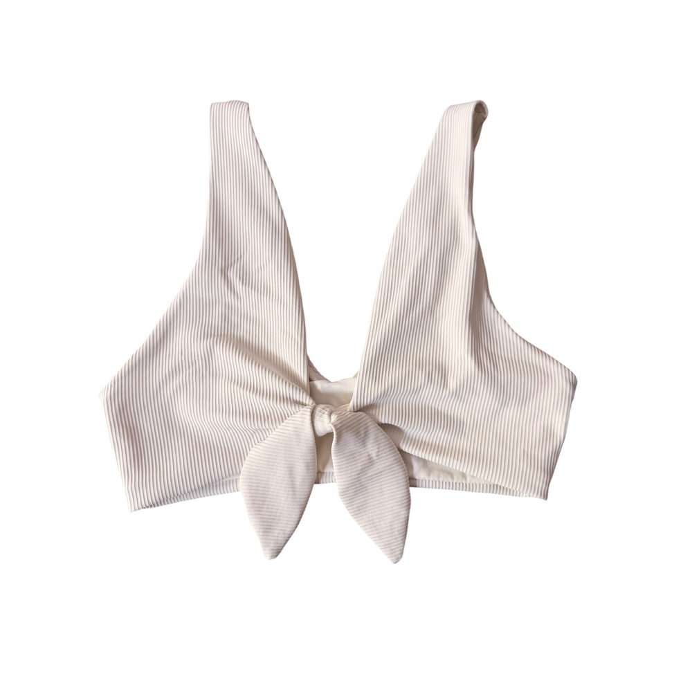 House of Harlow 1960 Ribbed Front Tie Bikini Top Size S
